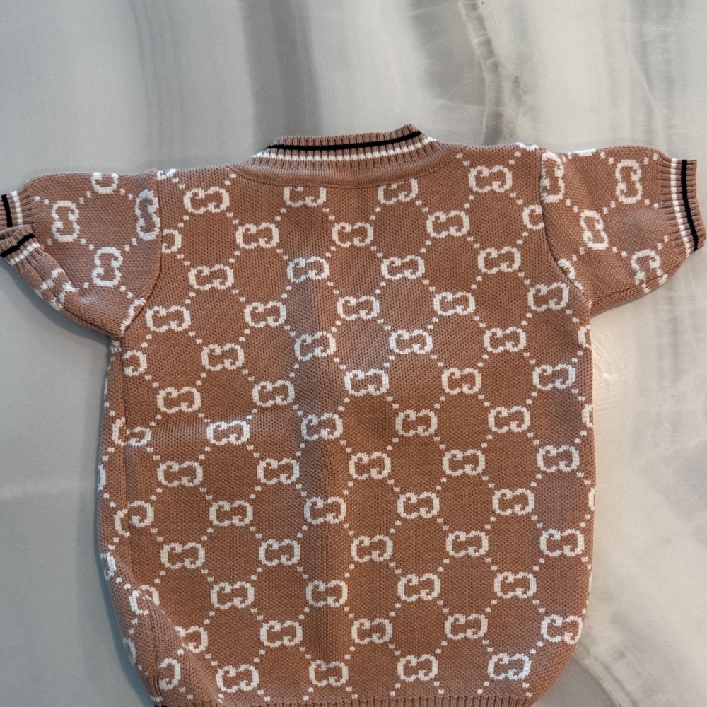 Designer Tan Dog Sweater - Picture 2 of 2